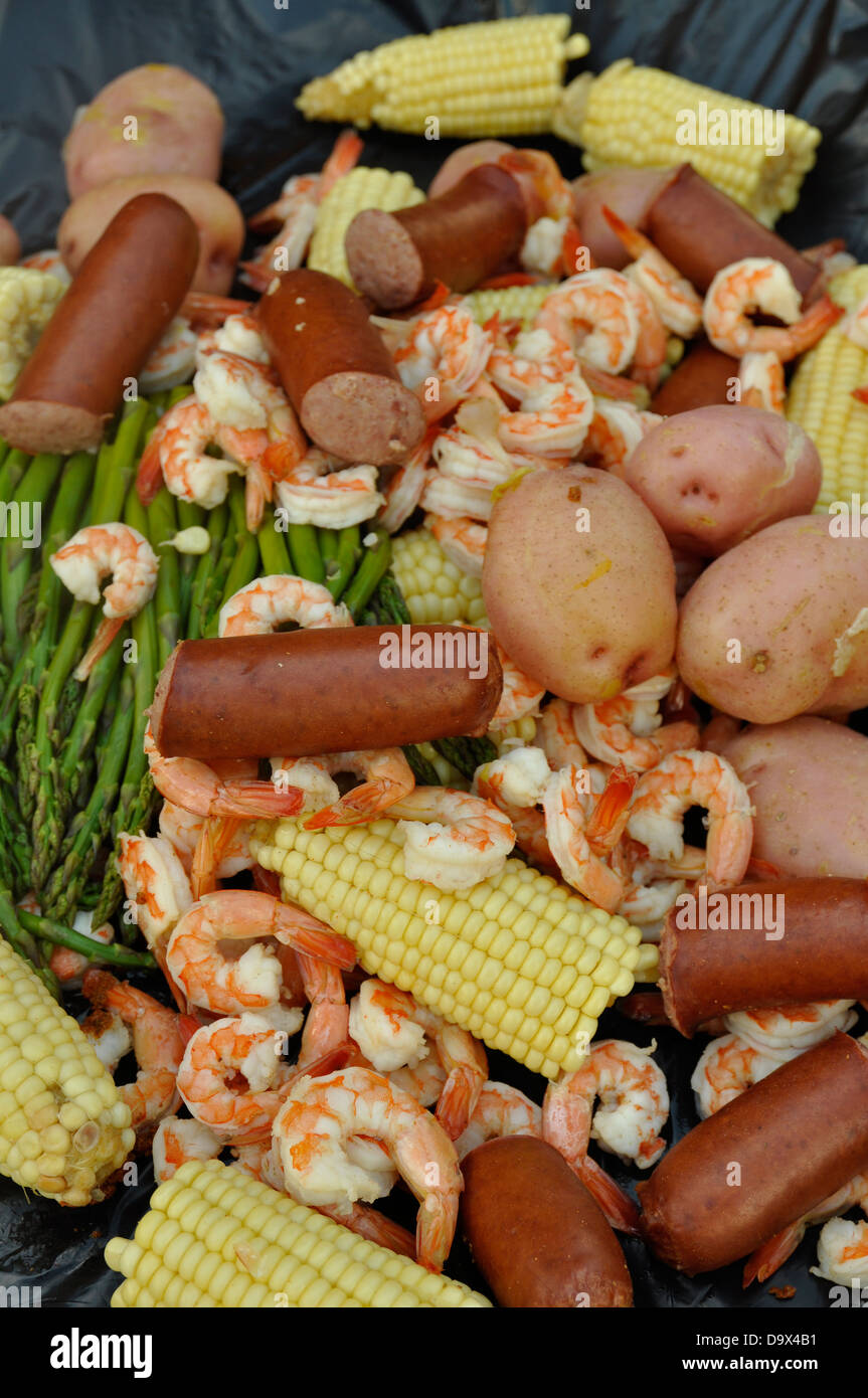 Shrimp boil. Stock Photo