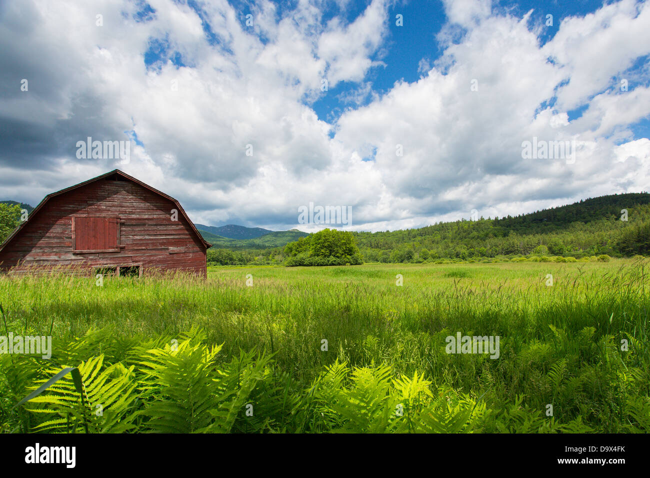 Old barn in the Keene Valley of the Adirondack State Park in New York