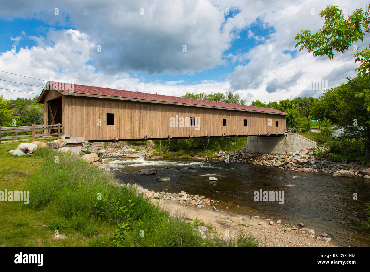 Historic Jay covered bridge over the Ausable River in the Adirondack