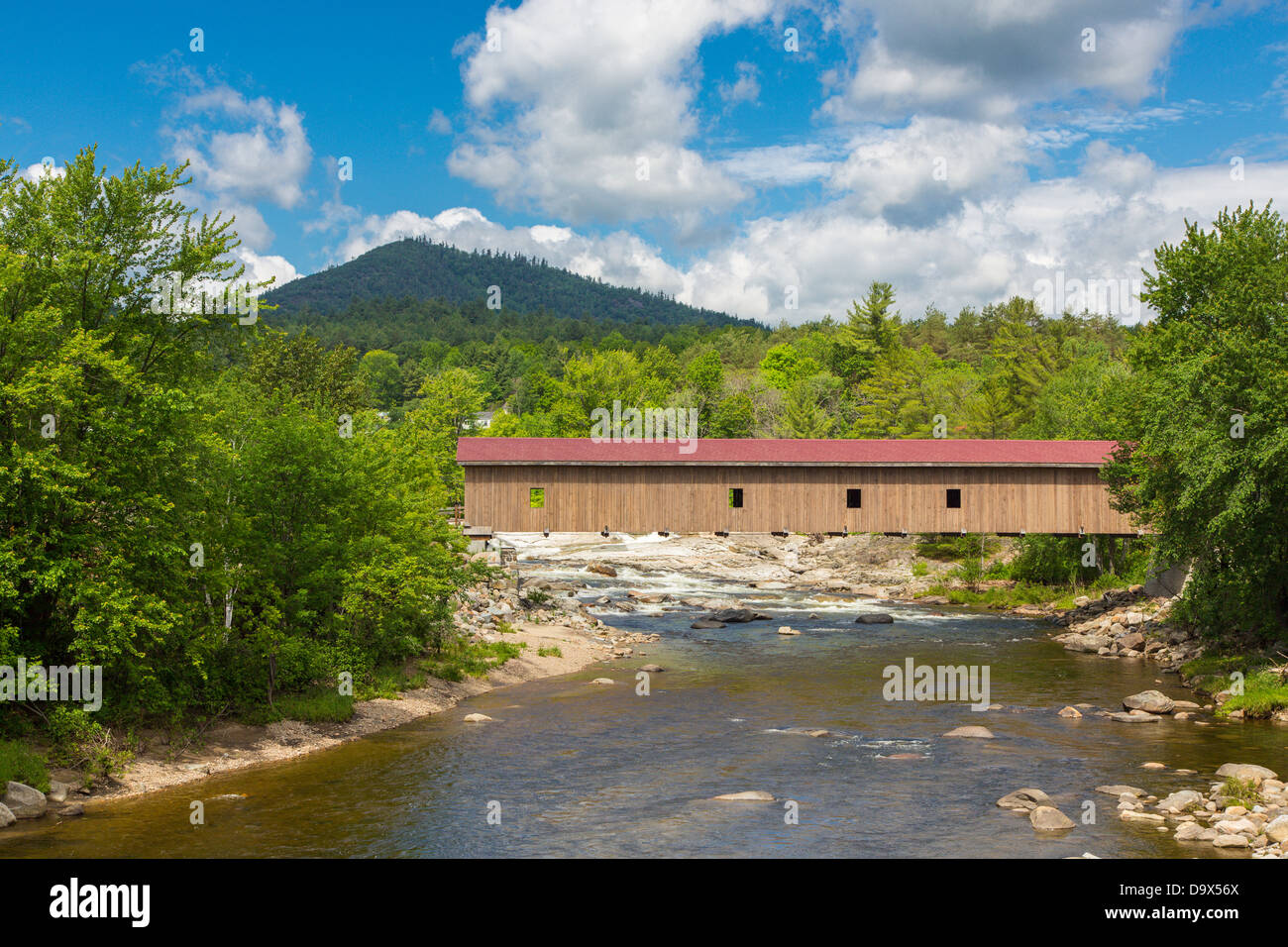 Historic Jay covered bridge over the Ausable River in the Adirondack