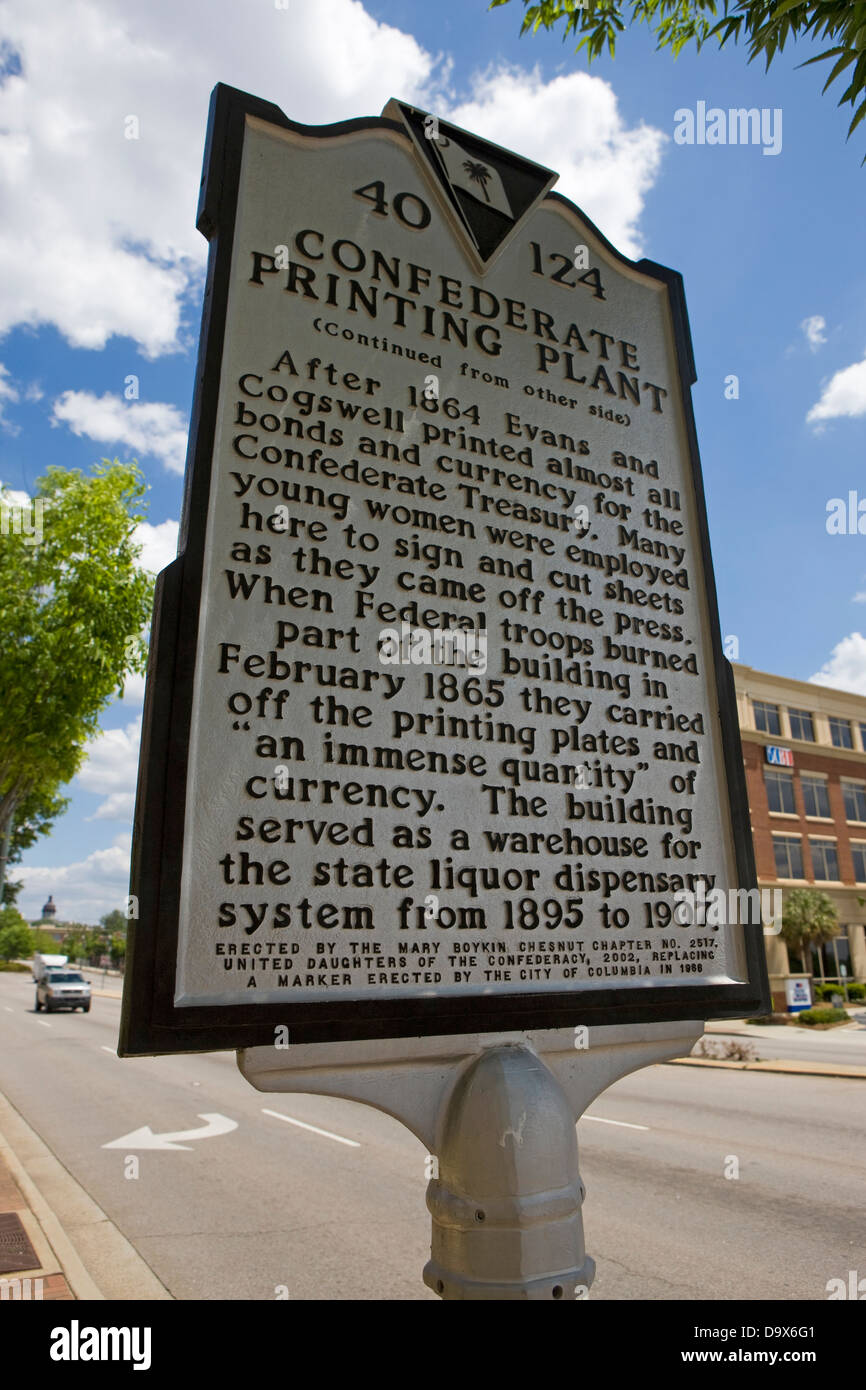 CONFEDERATE PRINTING PLANT  After 1864 Evans and Cogswell printed almost all bonds and currency for the Confederate Treasury. Ma Stock Photo