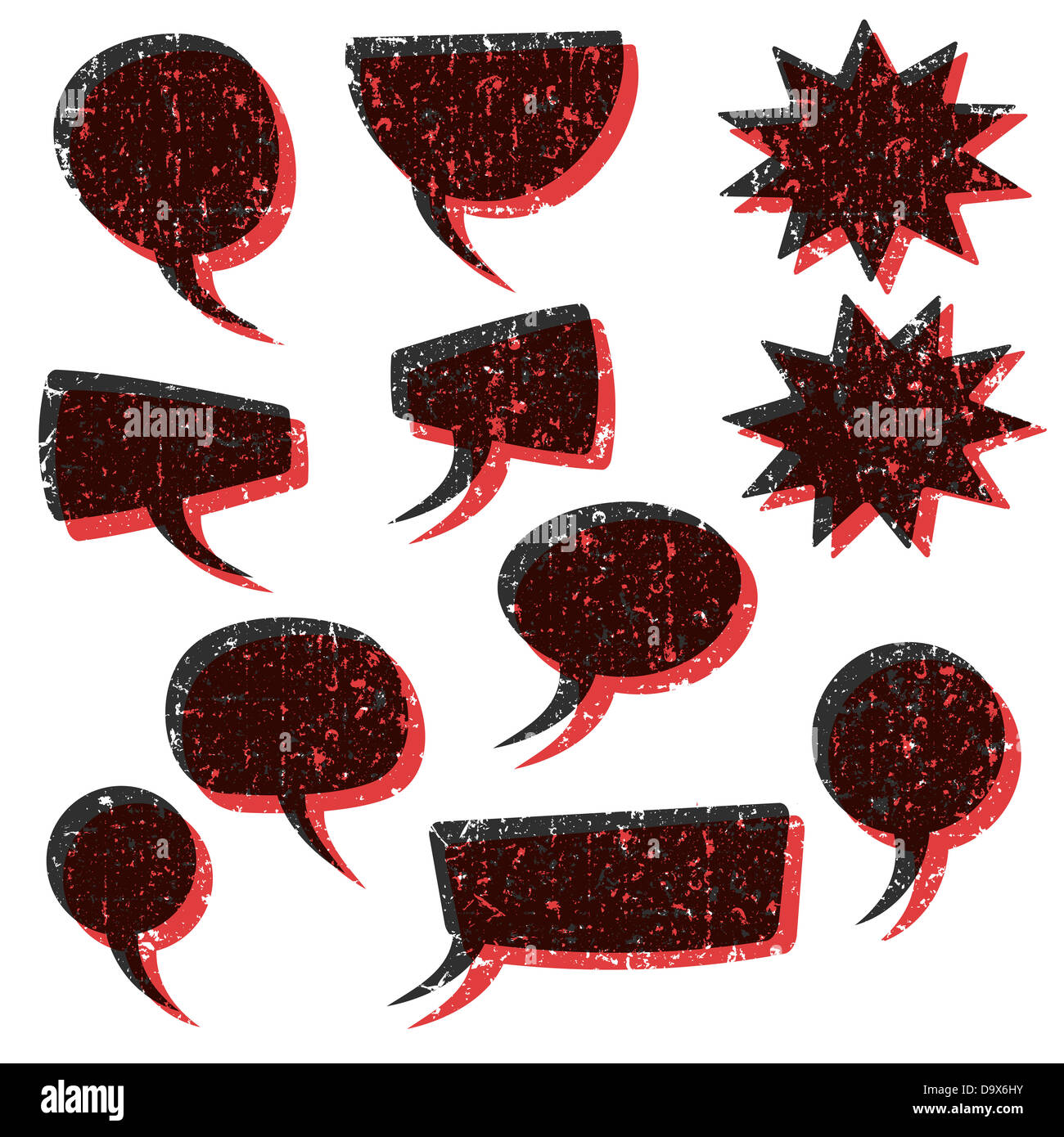 Empty speech bubbles vintage print Stock Photo