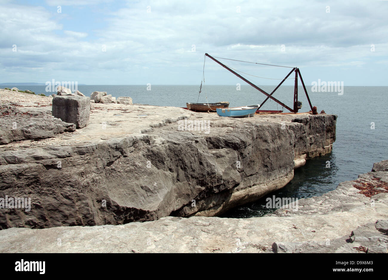 Stone lifting crane Portland Bill Isle of Portland Dorset England UK Stock Photo