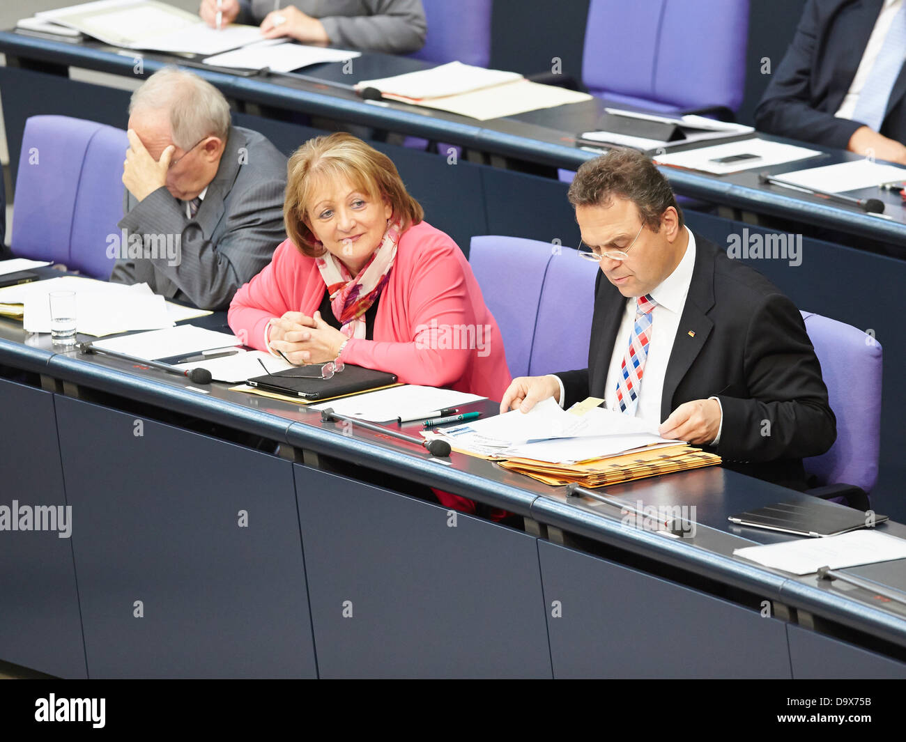 Berlin, Germany. 27th June 2013. Angela Merkel gives a Government statement on the issue of the past G8 summit and on the forthcoming European Council 27 and 28 June in Brussels at the German Parliament in Berlin. / Picture: Sabine Leutheusser-Schnarrenberger, Federal Minister of Justice, pictured at German Parliament in Berlin. Credit:  Reynaldo Chaib Paganelli/Alamy Live News Stock Photo