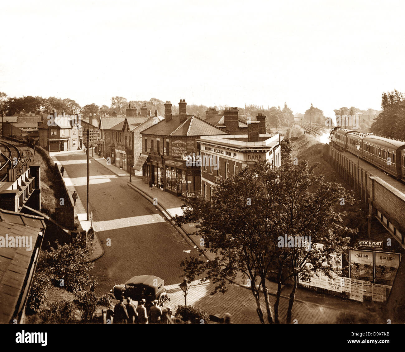 Cheadle Hulme from the Railway Station probably 1920s Stock Photo