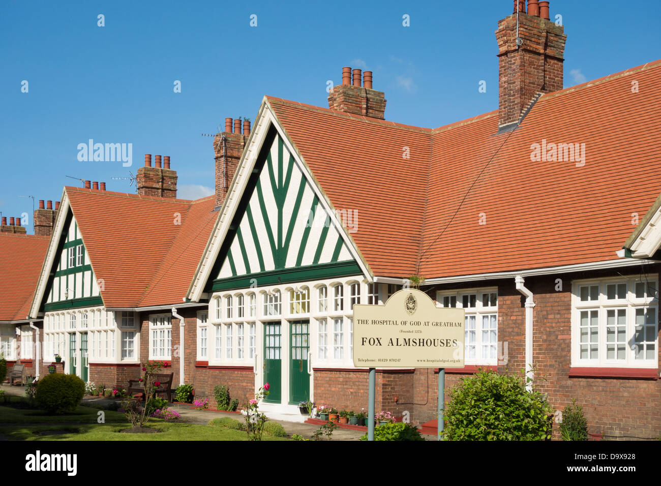 Fox Almshouses at Norton village near Stockton on Tees, Cleveland