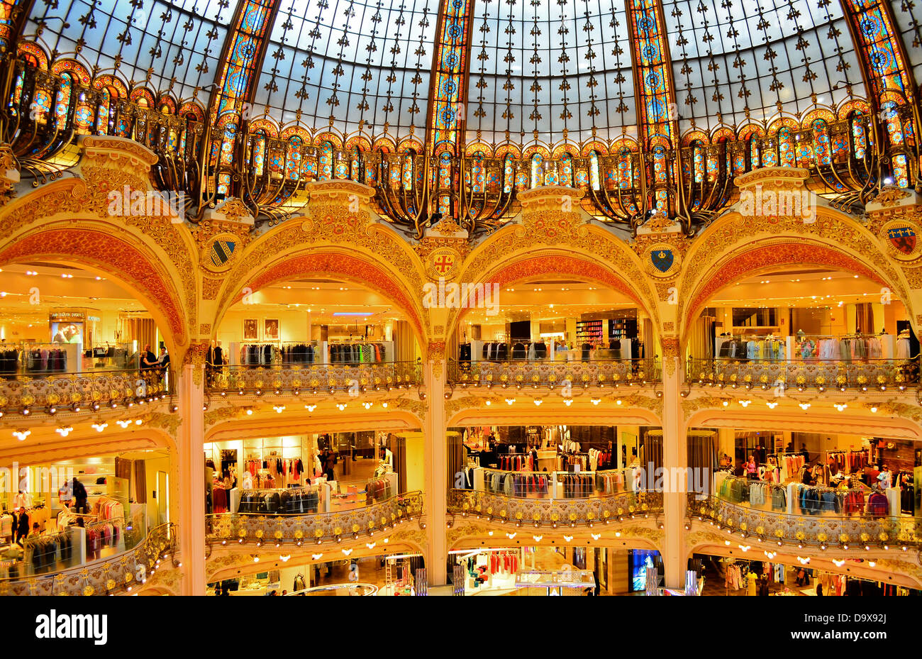Galeries Lafayette department store Paris Stock Photo
