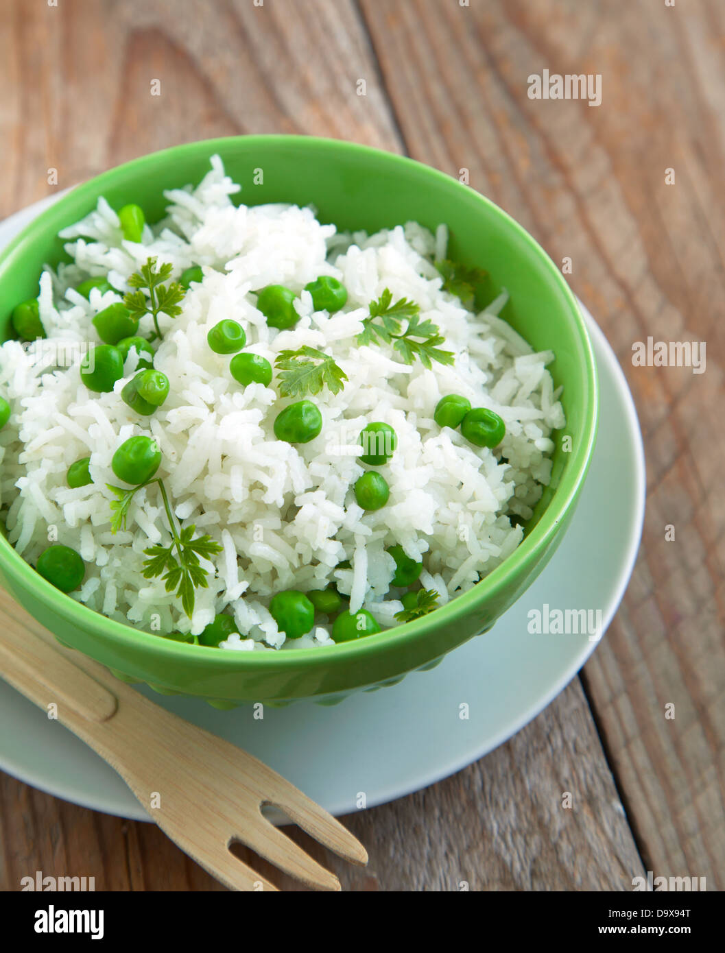 Rice with green peas Stock Photo - Alamy