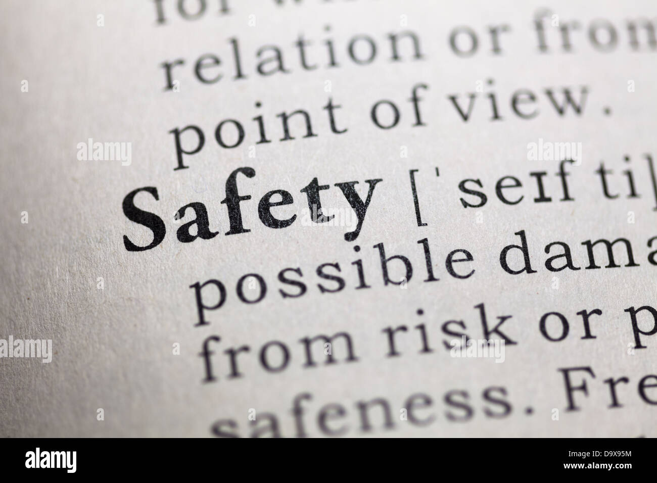 Dictionary definition of the word Safety Stock Photo Alamy