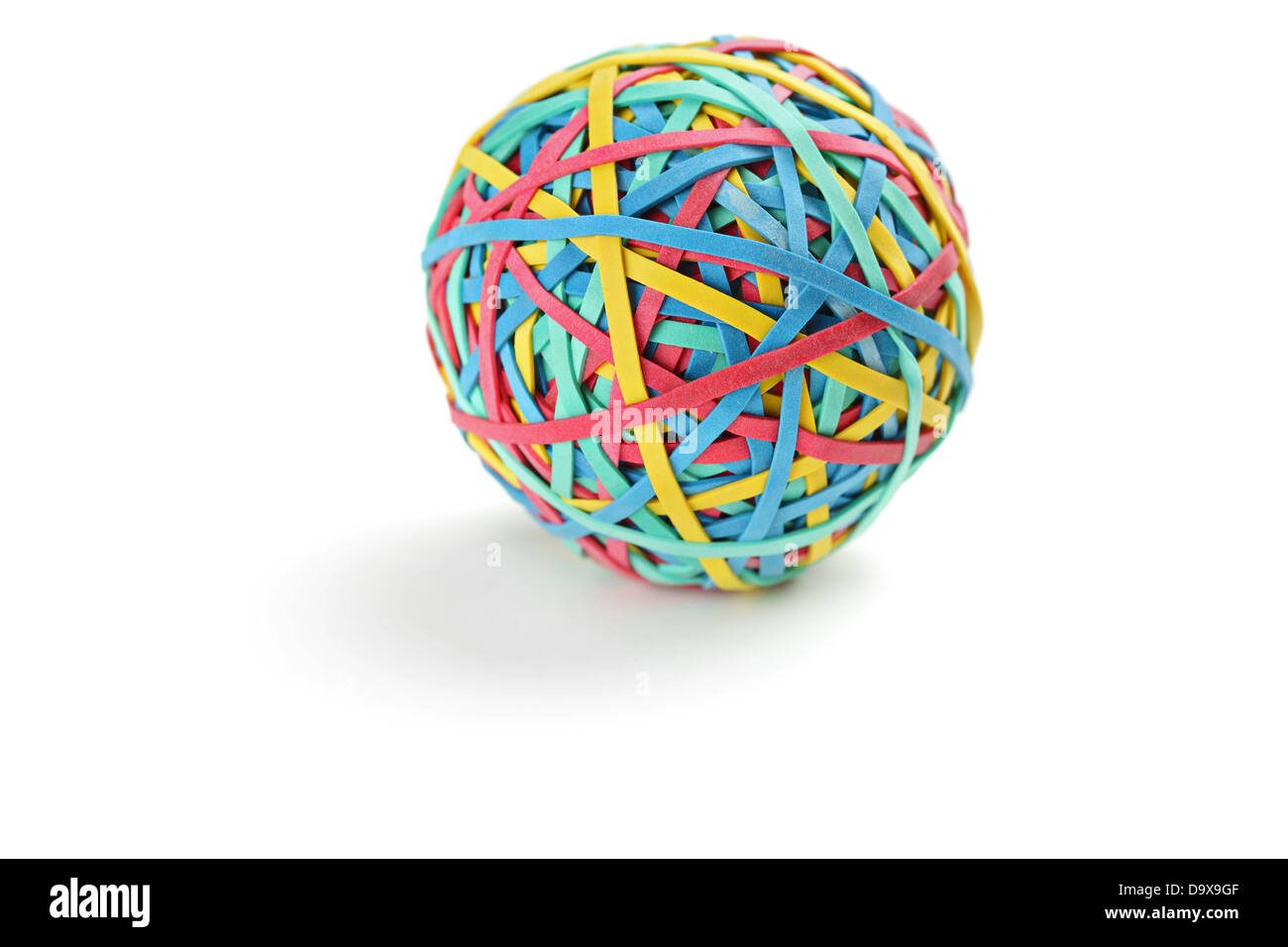 Studio shot of a colorful rubber band ball Stock Photo