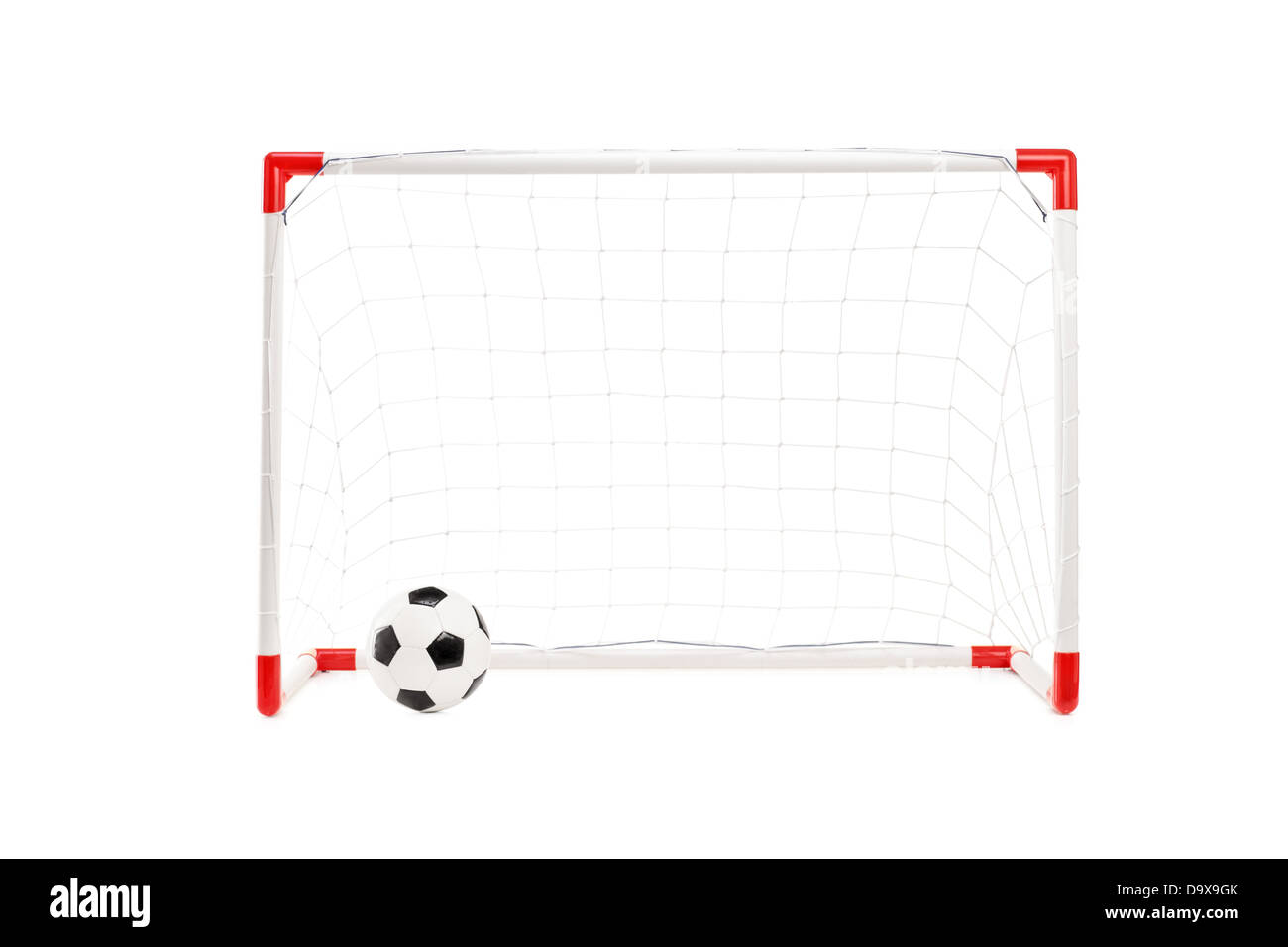 Studio shot of a soccer goal and ball Stock Photo Alamy