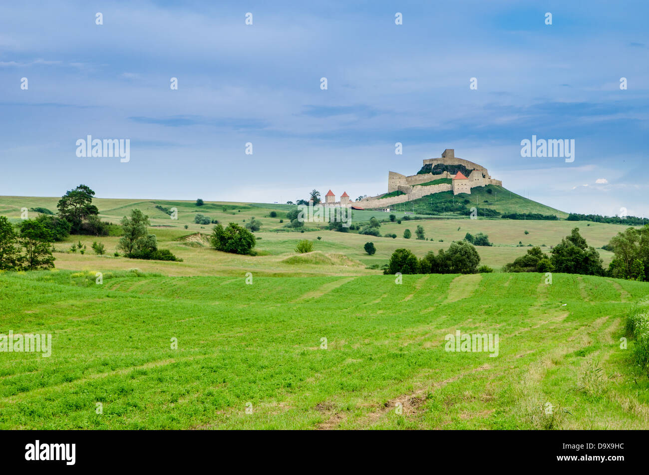 Rural landscape in Transylvania, Rupea Stock Photo