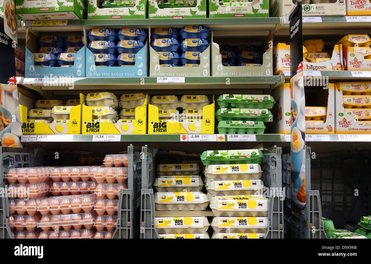 Eggs on sale in a UK supermarket Stock Photo Alamy