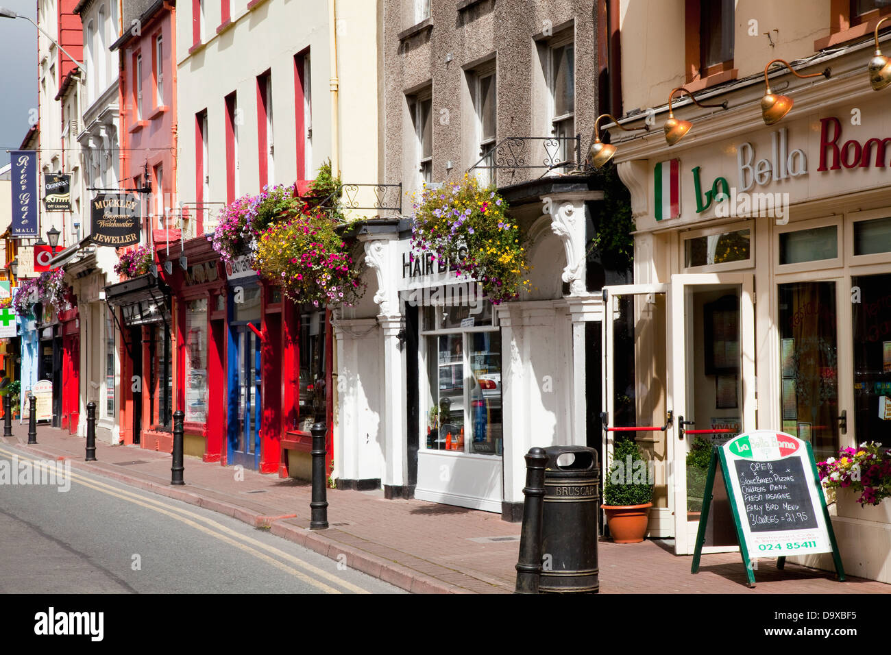 Buildings Along Main Street; Youghal, County Cork, Ireland Stock Photo Alamy