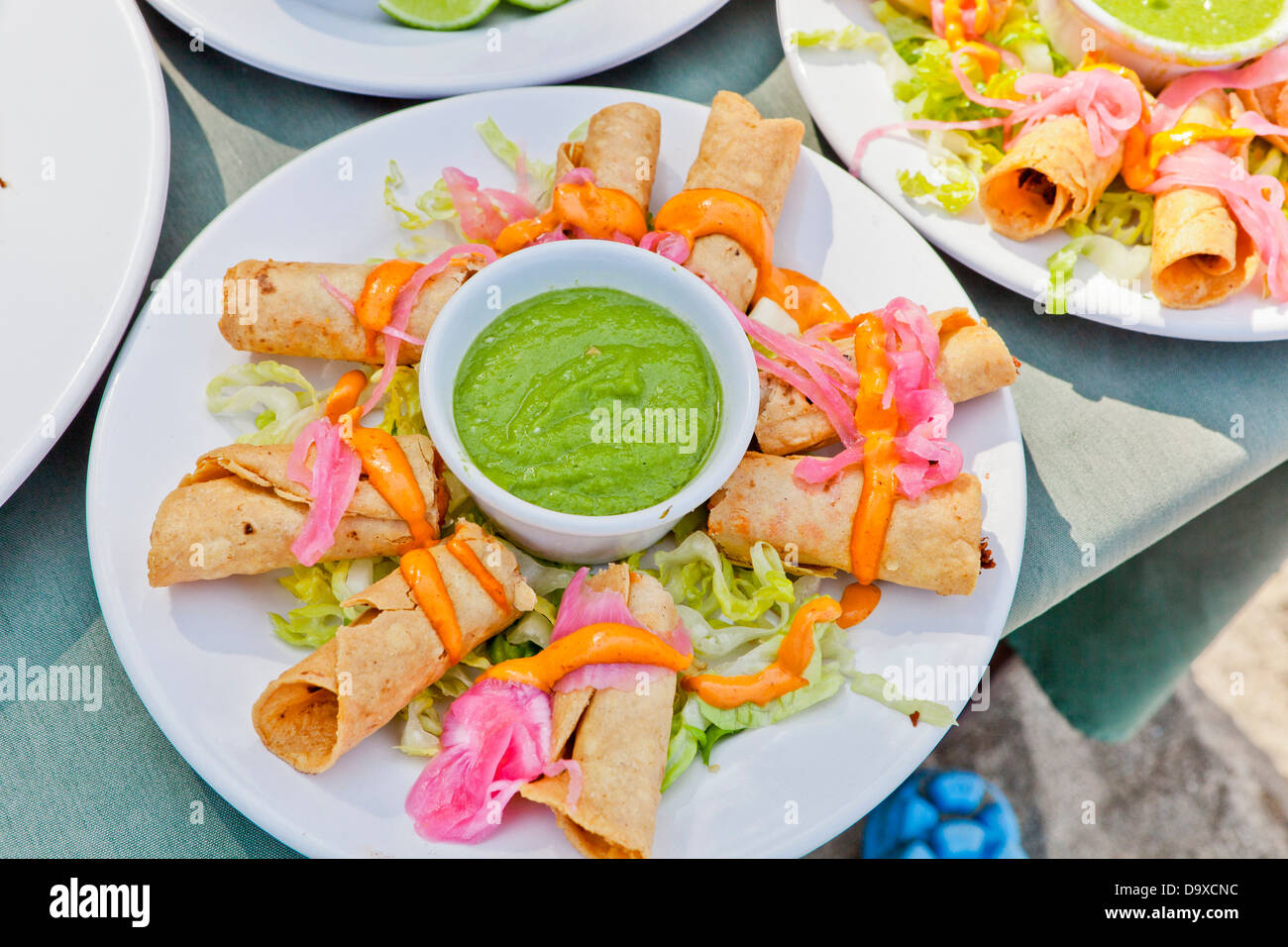 Plates of mexican food Stock Photo Alamy