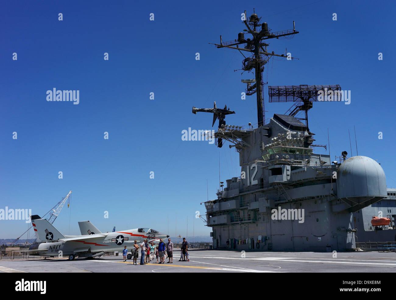 A tour of the flight deck aboard USS Hornet Museum Stock Photo