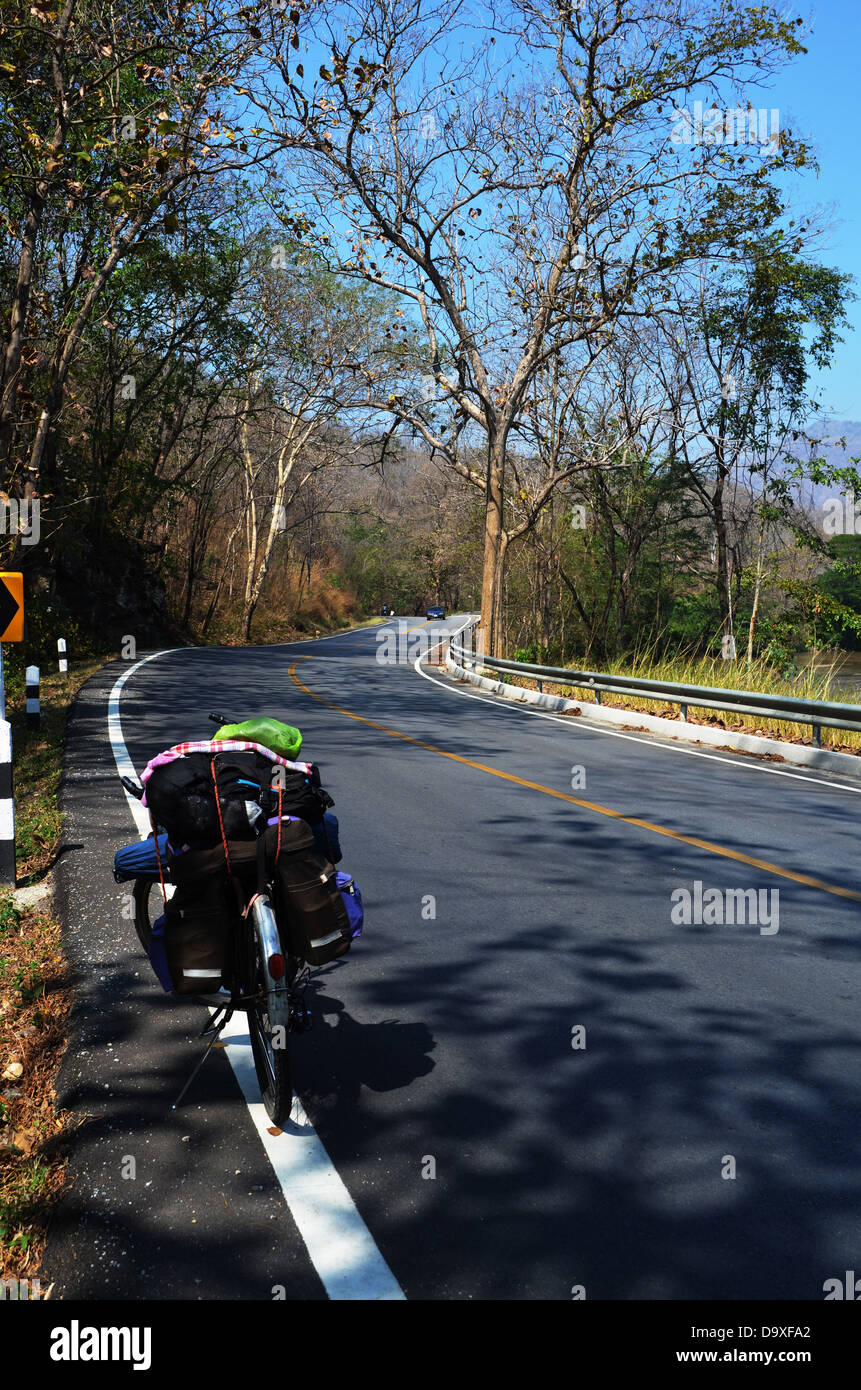 road bike on wet pavement