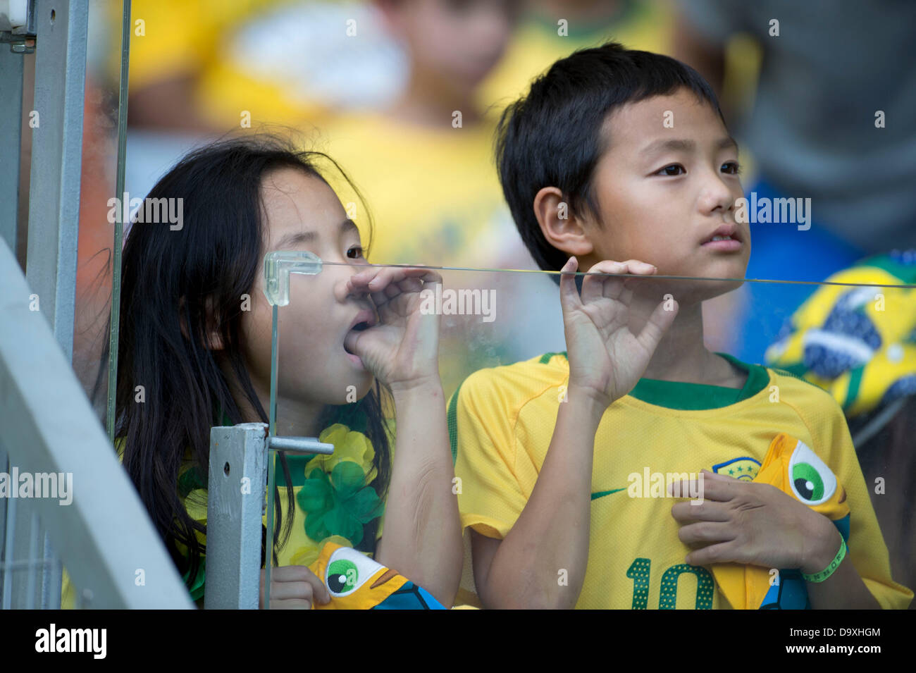 Belo Horizonte, Brazil. Brazil kids fans (BRA), JUNE 26, 2013