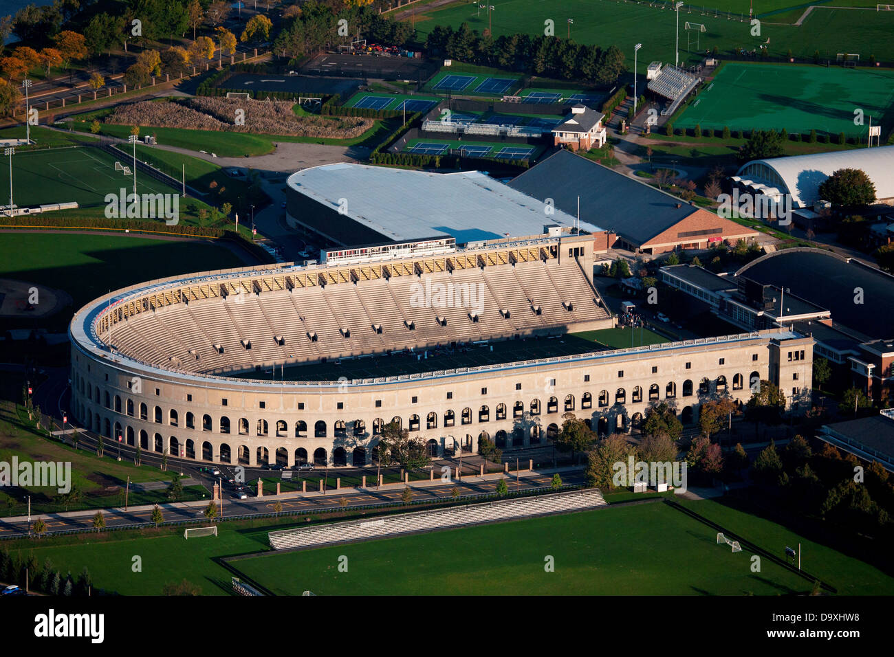 AERIAL VIEW of Soldiers Field, home of Harvard Crimson, Harvard