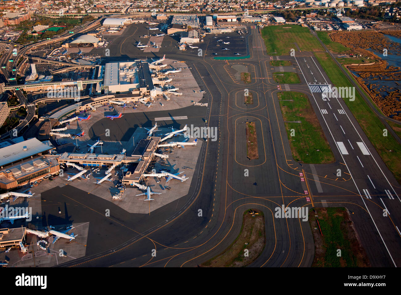 AERIALS VIEW of Logan International Airport, Boston, MA Stock Photo Alamy