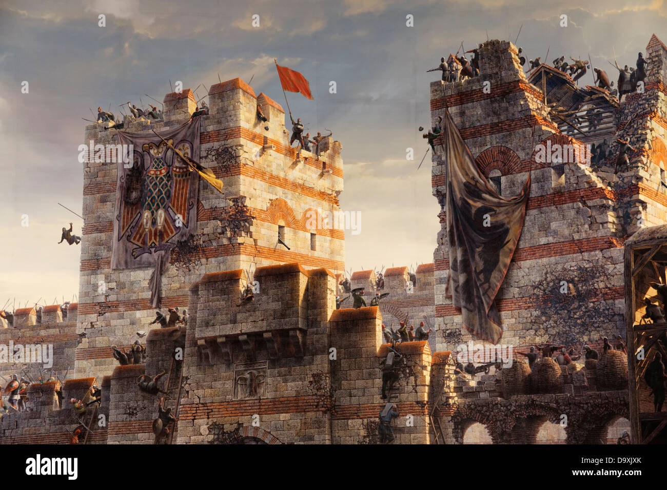 Turkey, Istanbul, Painting of conquest of Constantinople Stock Photo