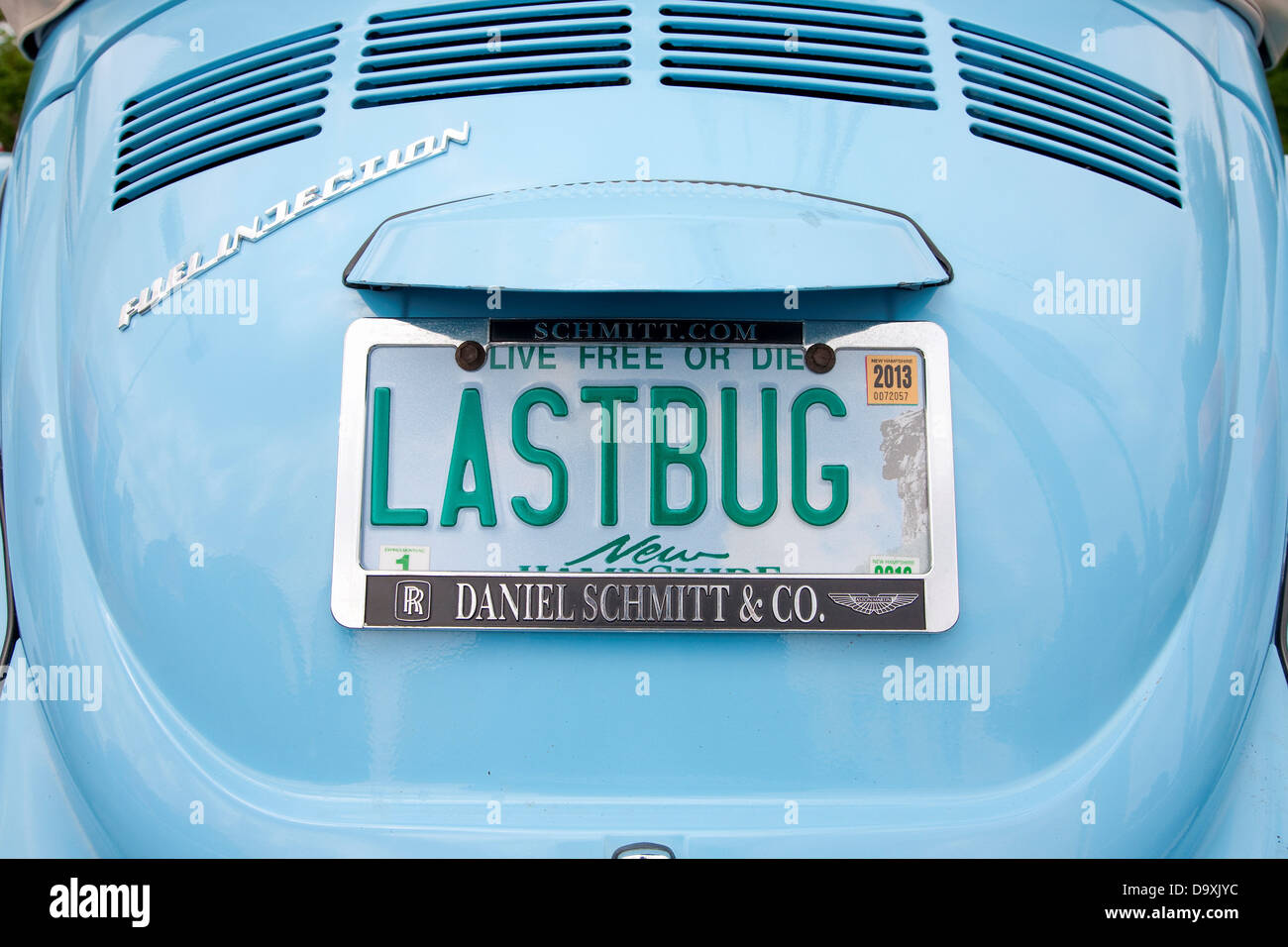 New Hampshire license plate reading'Last Bug', New Hampshire Stock Photo