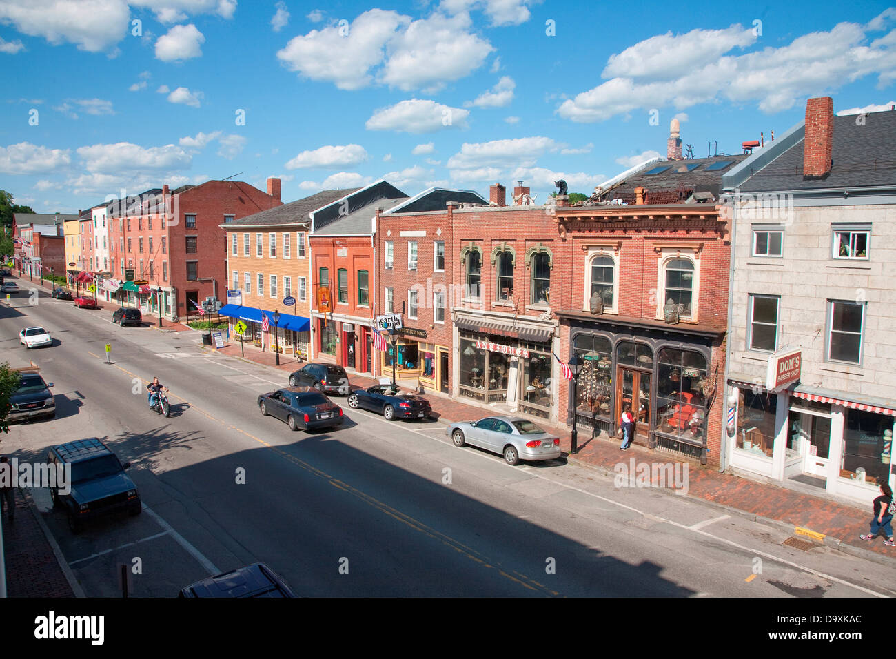 Storefronts line Water Street in Hallowell, Maine Stock Photo Alamy