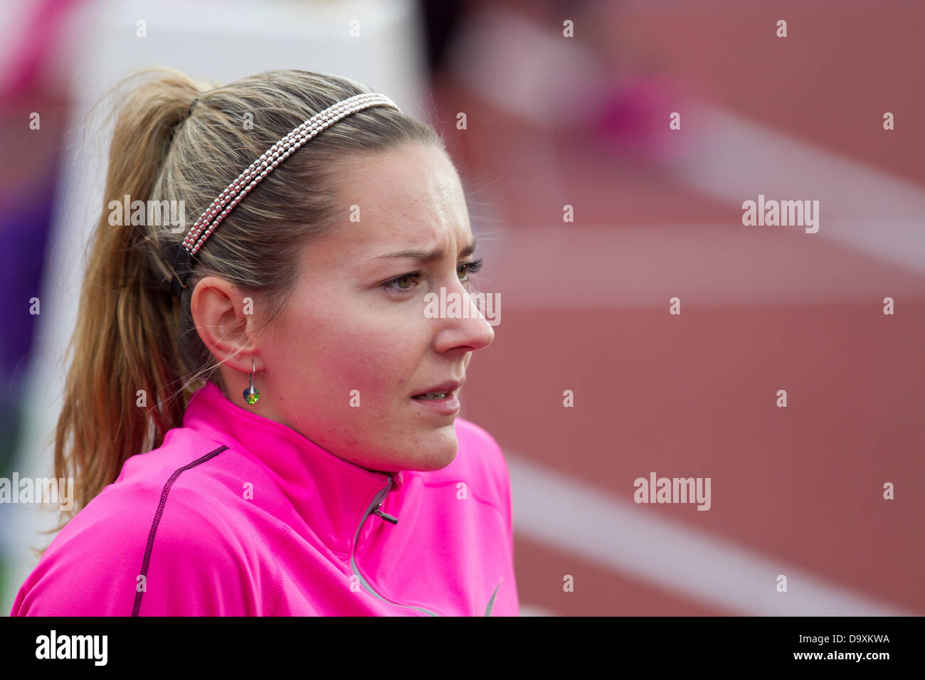 Ostrava, Czech Republic. June 27, 2013. Czech Denisa Rosolova after 400 ...