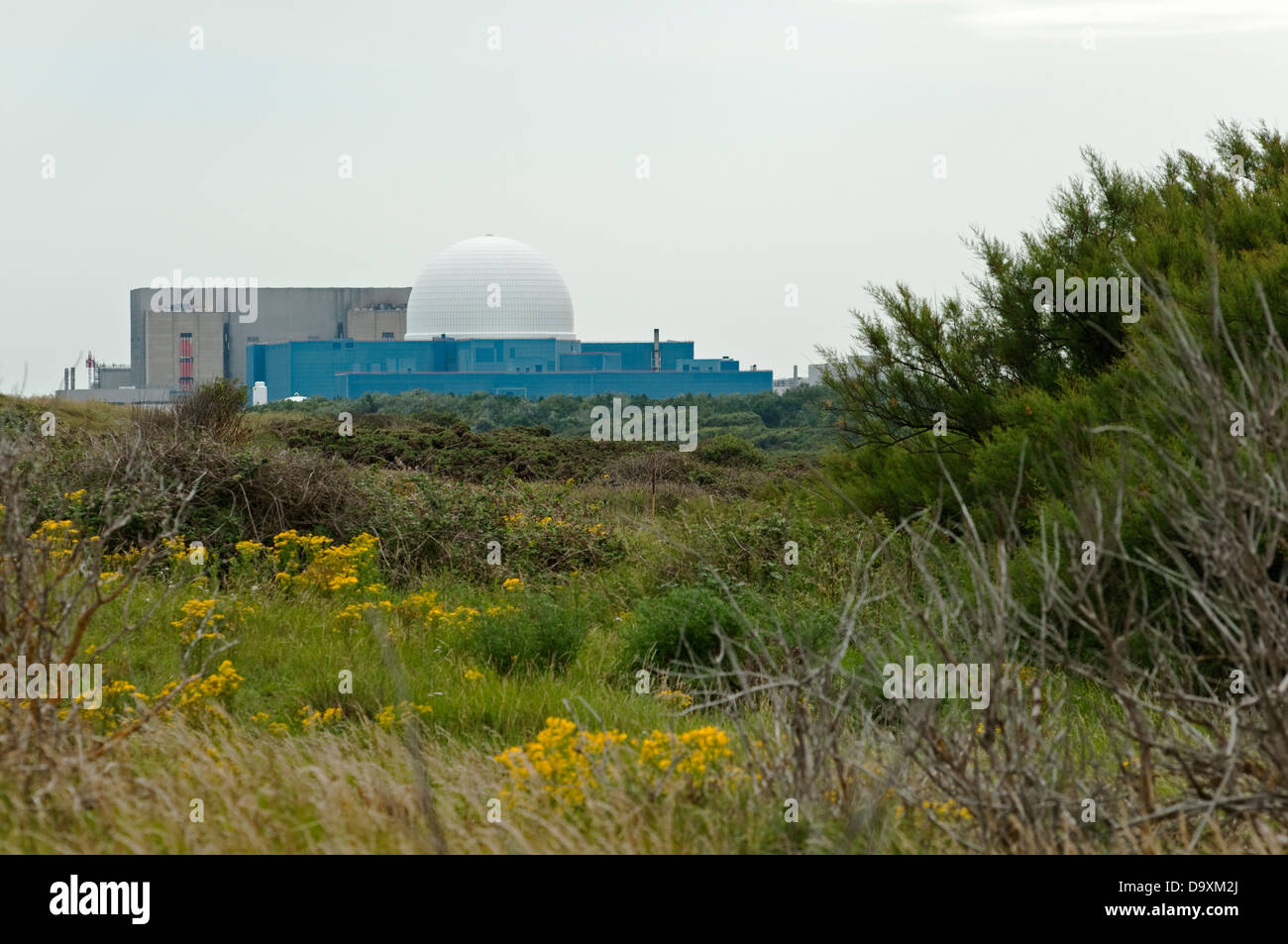 Landscape image showing Sizewell Nuclear power station on the Suffolk coast, England. Stock Photo