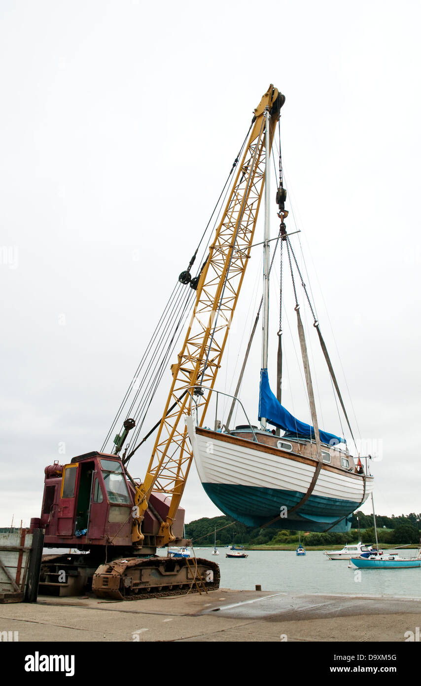 Crane Lifting A Boat High Resolution Stock Photography and Images - Alamy