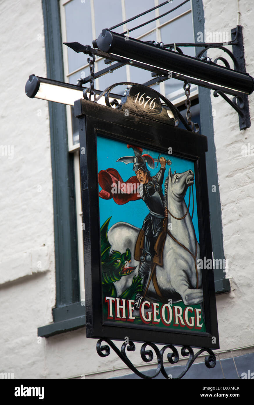 George Inn Pub Sign in Southwark - London UK Stock Photo