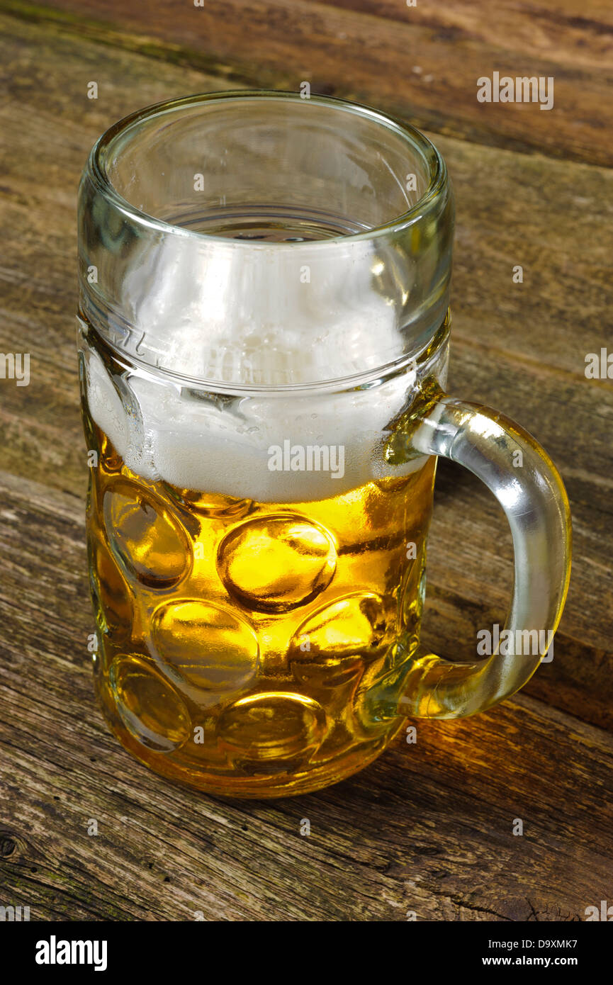 big mug of bavarian lager beer Stock Photo Alamy