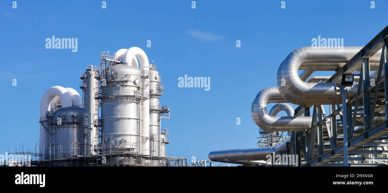 oil refinery at the Maasvlakte, the Rotterdam harbor area Stock Photo