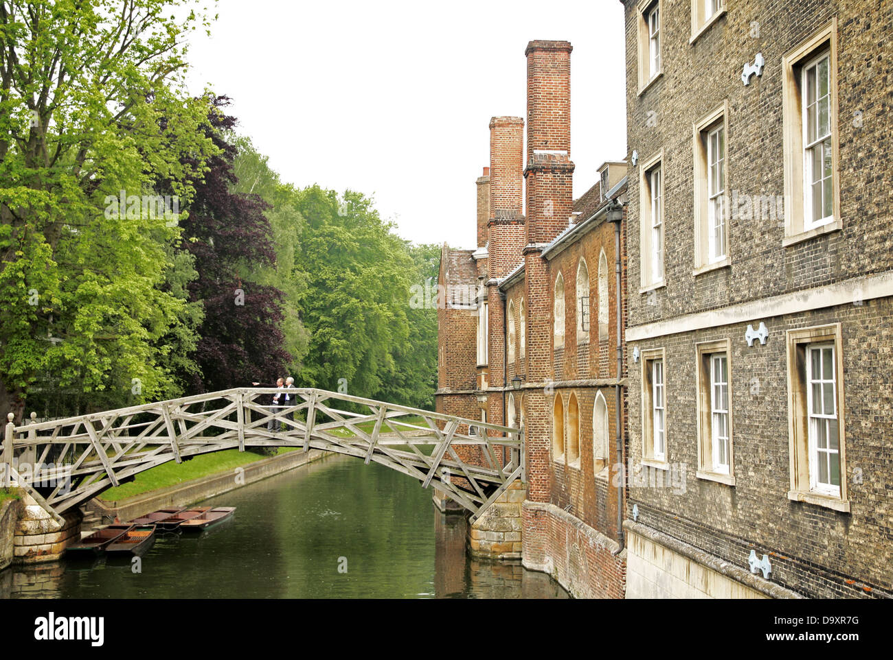 The Mathematical Bridge in Cambridge. Stock Photo