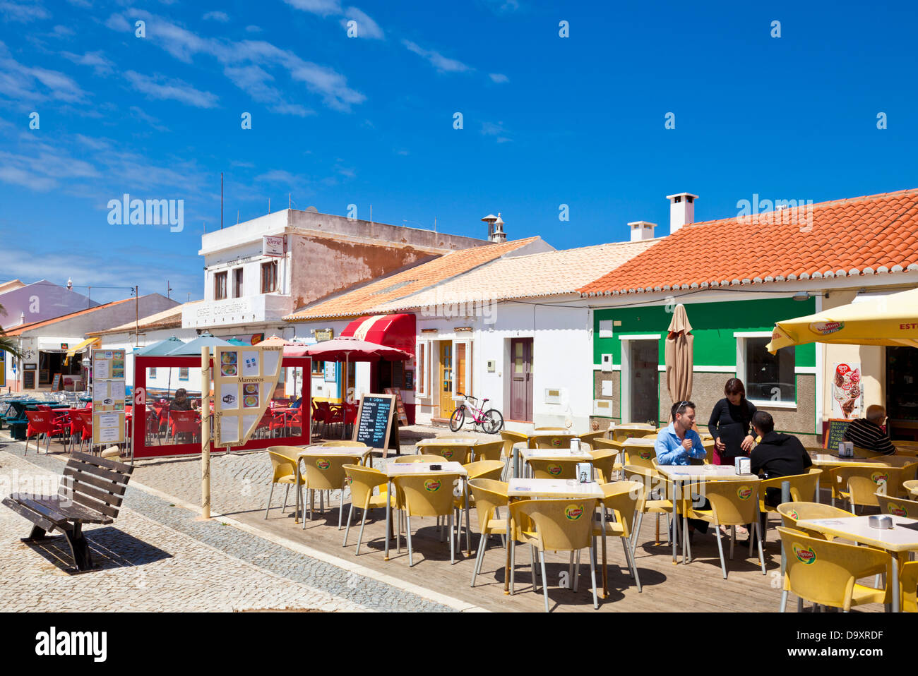 Cafes and Restaurants Sagres Centre Algarve Portugal EU Europe Stock
