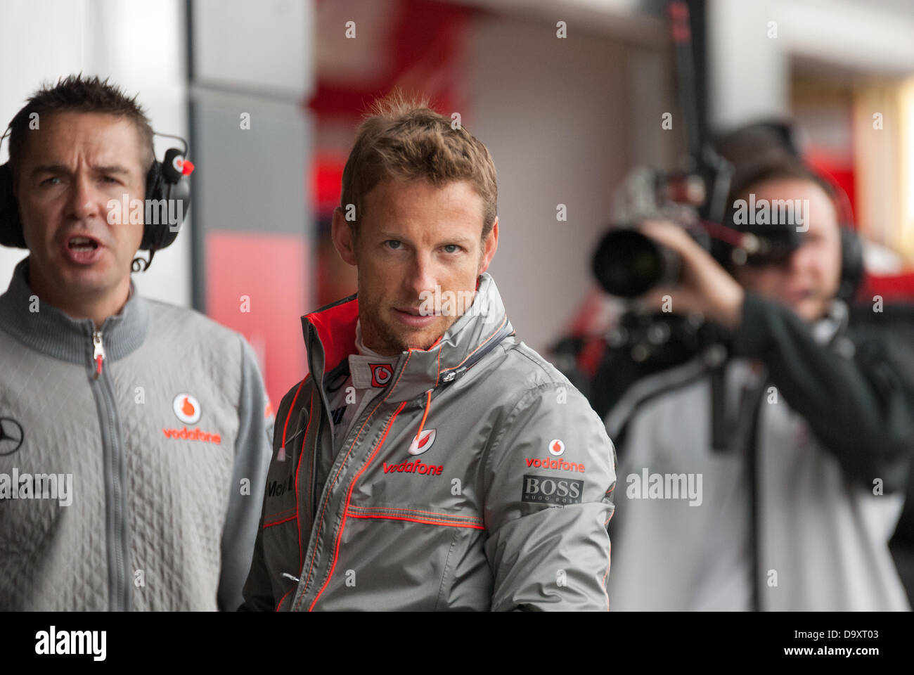 Jenson Button at the British Formula One (F1) Grand Prix, Silverstone, UK Stock Photo