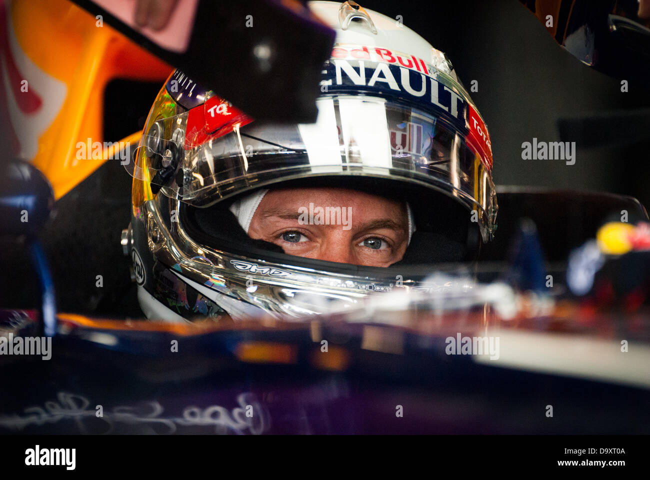 Sebastien Vettel at the British Formula One (F1) Grand Prix, Silverstone, UK Stock Photo