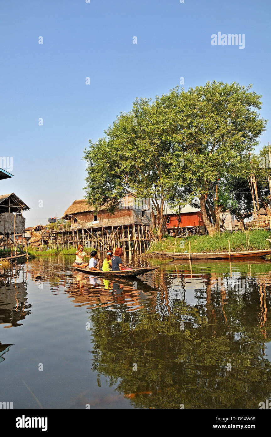 lakeside village Inle lake Myanmar Stock Photo