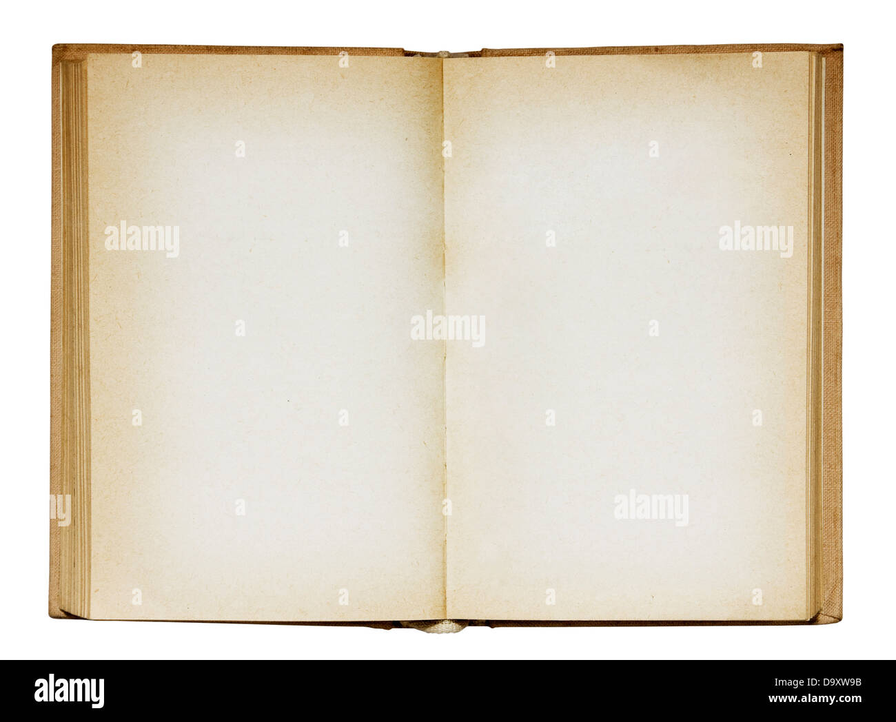 Open Old Blank Book With Clipping Path Stock Photo - Download