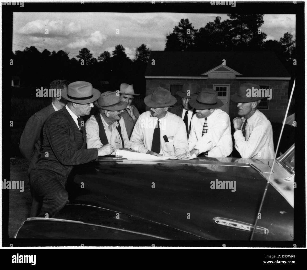 Officials Mapping City Expansion, Brookhaven, 1950 Stock Photo Alamy
