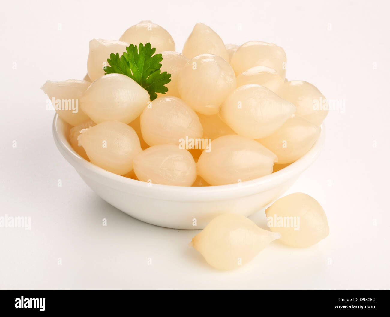 PICKLED SILVERSKIN ONIONS Stock Photo