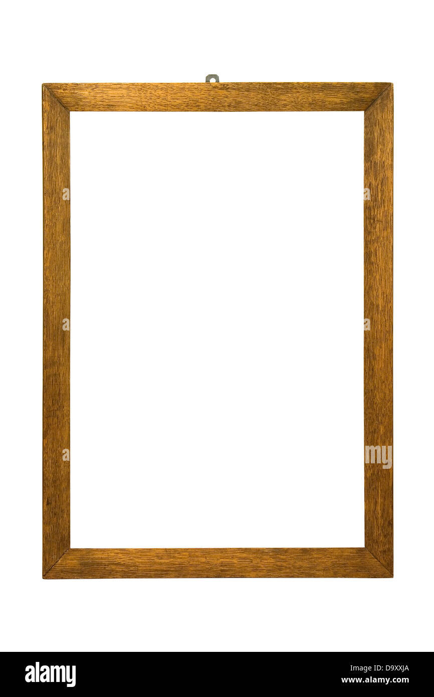 Wooden picture frame isolated on white Stock Photo - Alamy