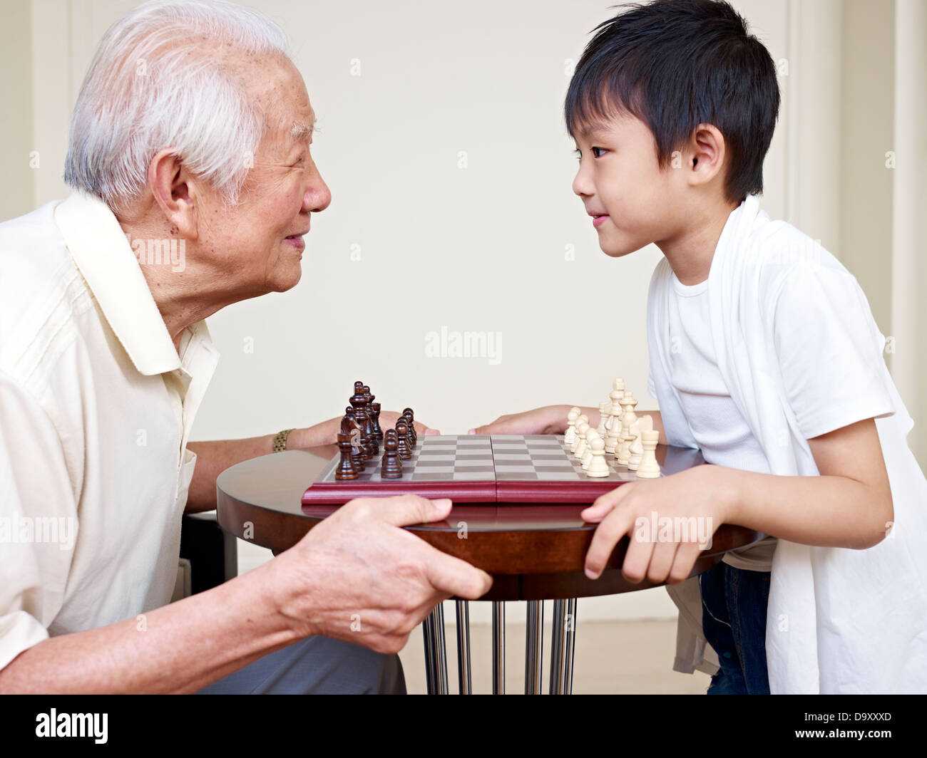 grandpa and grandson Stock Photo