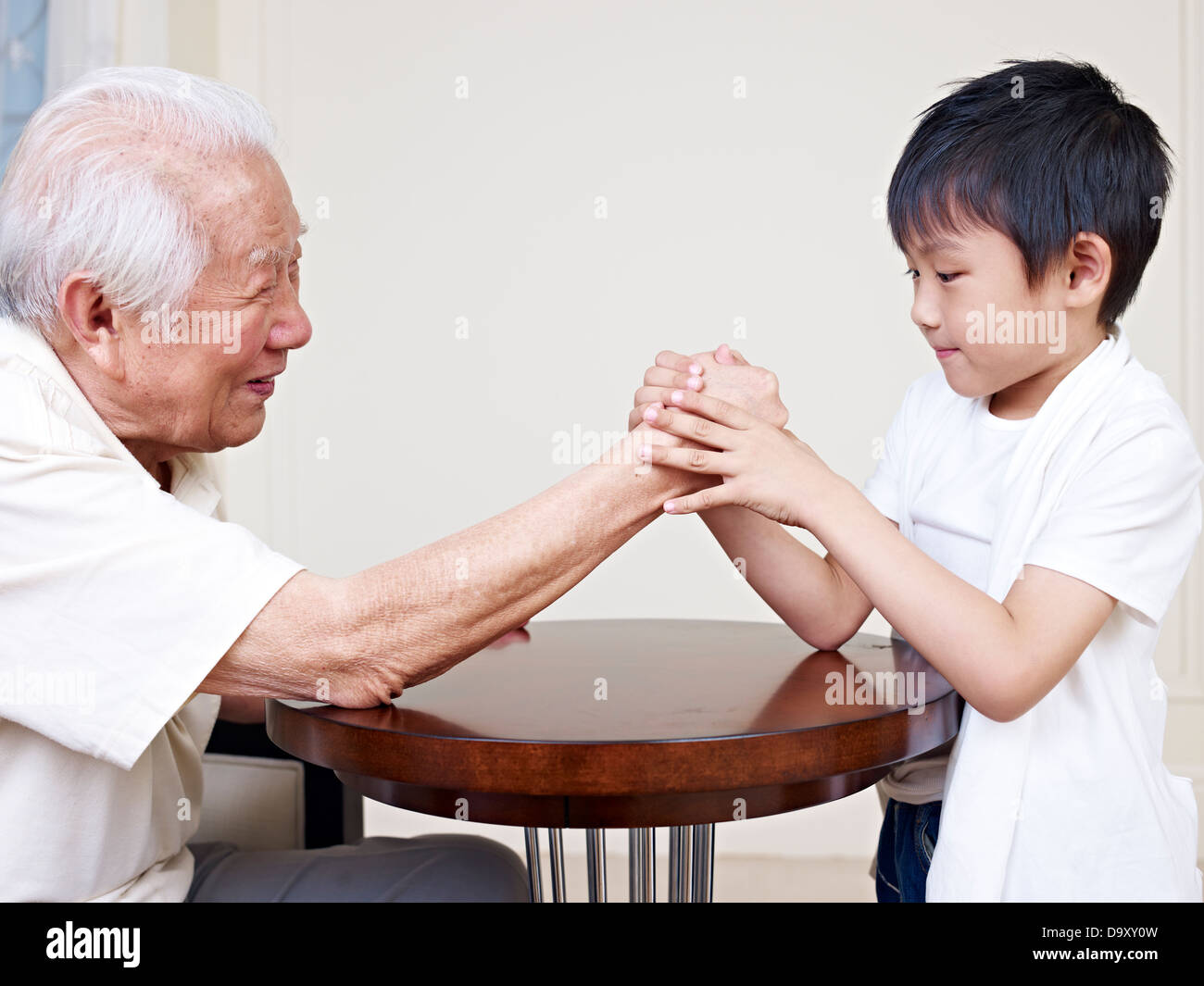 grandpa and grandson Stock Photo