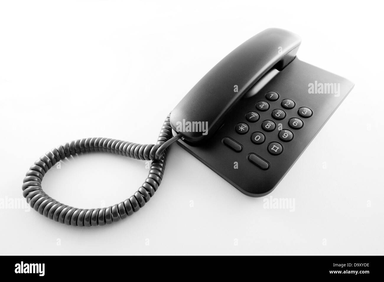 Black office telephone Stock Photo