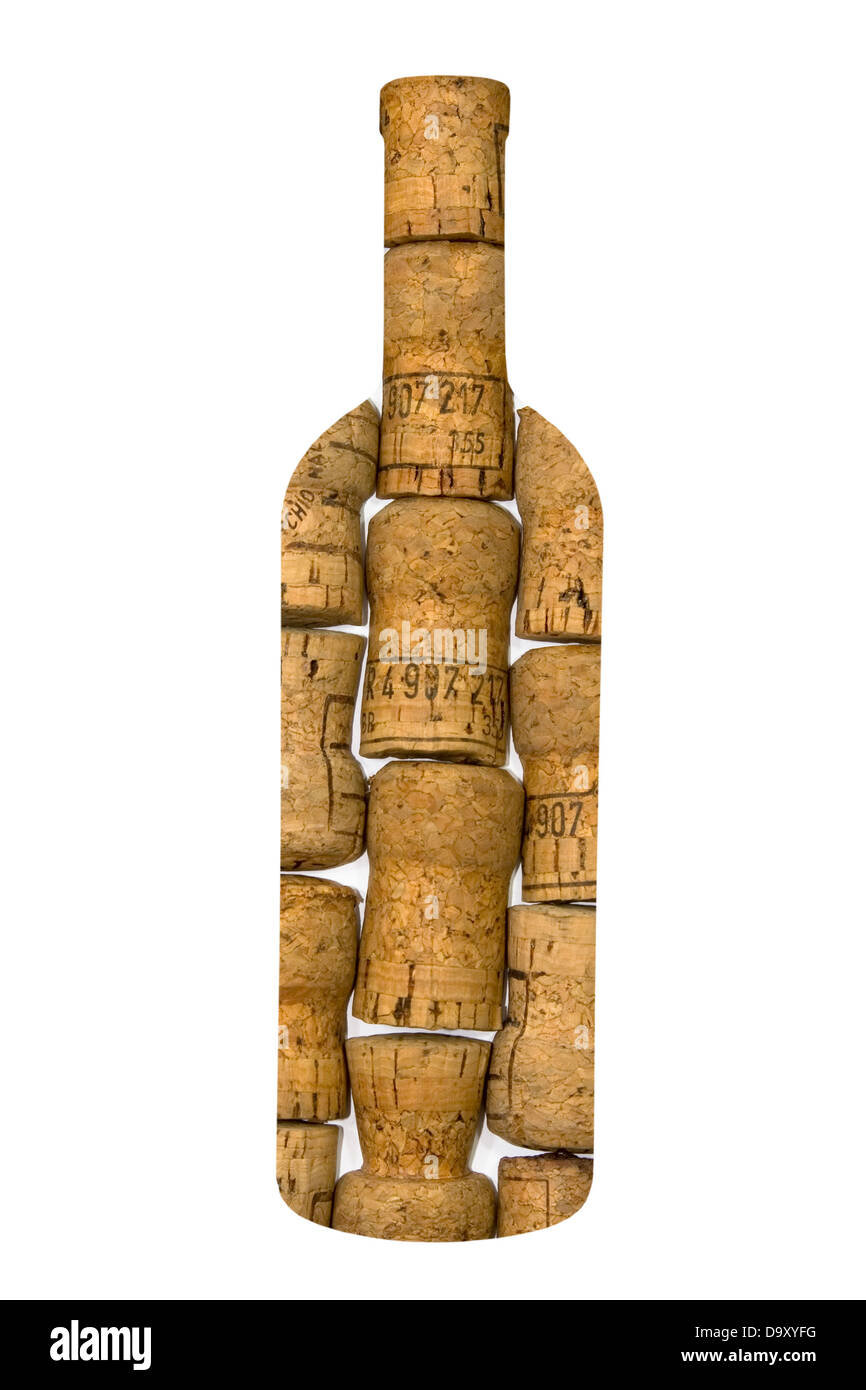 bottle made by corks isolated on white Stock Photo Alamy