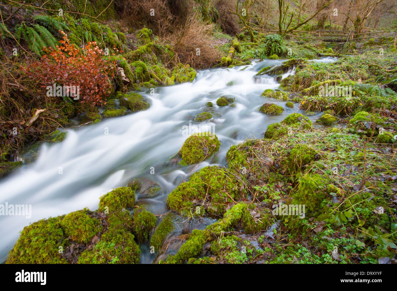Slow running water through countryside Stock Photo Alamy