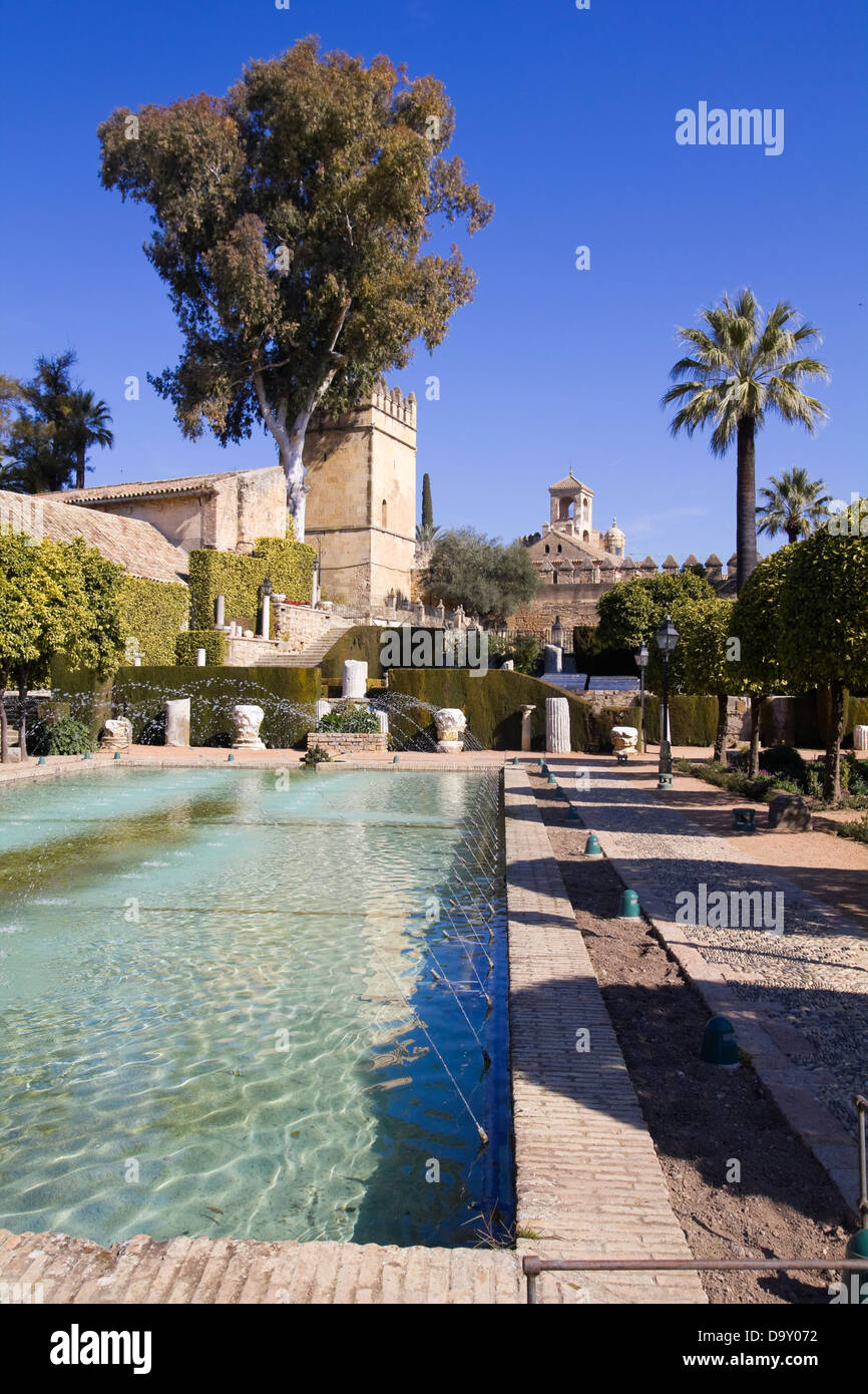 The gardens of the alcazar de los Reyes Cristianos in Cordoba, Spain ...