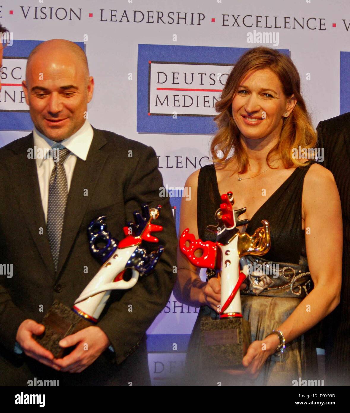Andre Agassi and his wife Steffi Graf at the awarding ceremony of the ...
