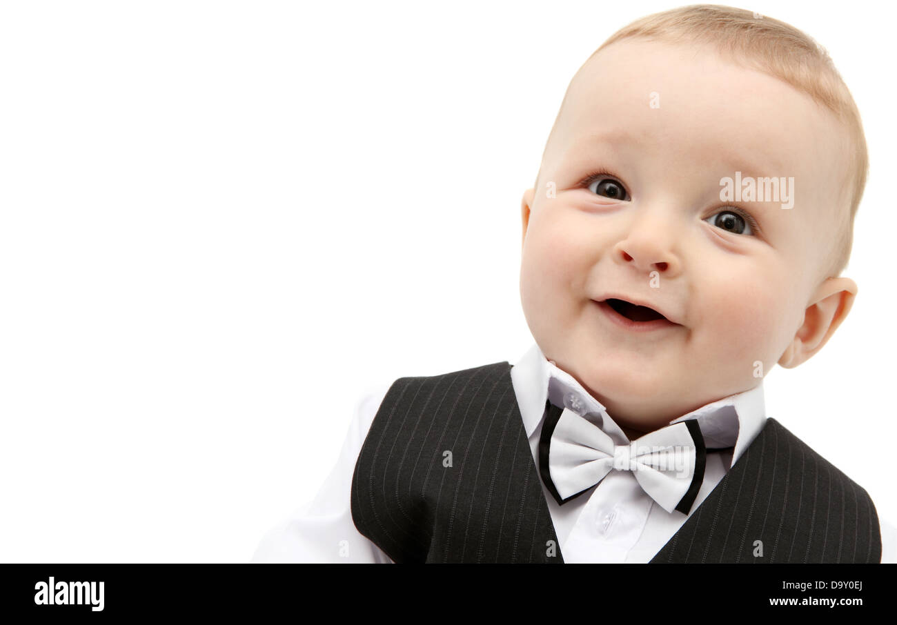 beautiful baby boy in suit Stock Photo